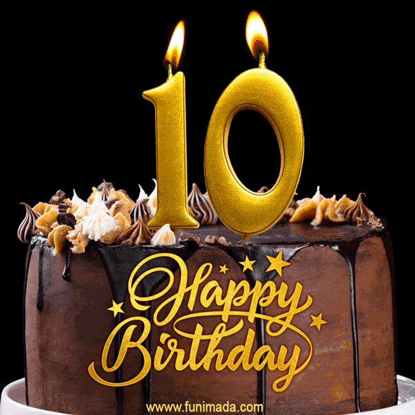 Eggless Happy 10th Anniversary Square Personalised Cake by CakeZone | Gift  Customizable Photo Cakes Online | Buy Now