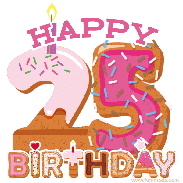 Happy 25th Birthday Animated GIFs - Download on Funimada.com