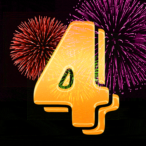 Number 4 GIF. Golden number 4 and animated fireworks. — Download on  Funimada.com