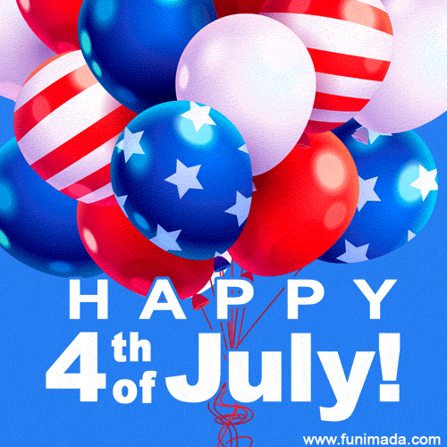Colorful Balloons Independence Day in USA July 4th 2024 GIF Image