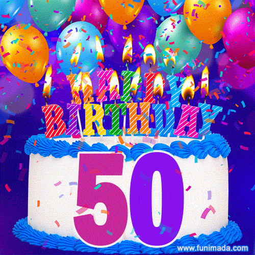 Happy 50th Birthday Animated GIFs | Funimada.com