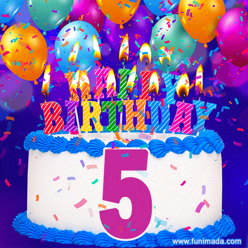 Happy 5th Birthday Animated GIFs | Funimada.com