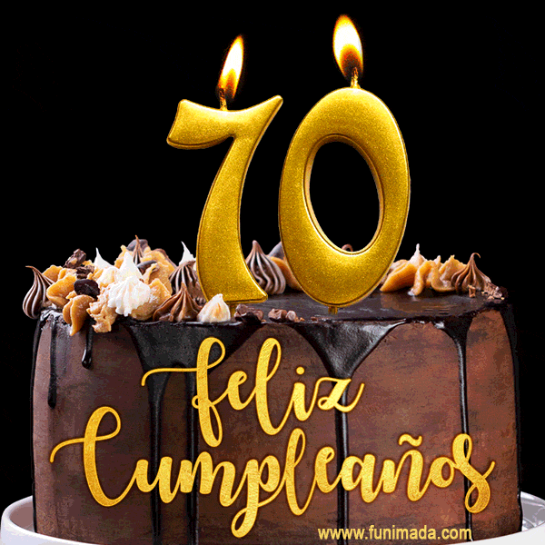 Felices 70 Años - Hermosa imagen de pastel de feliz cumpleaños — Descarga  en 