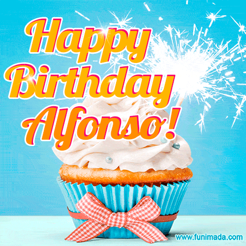 Happy Birthday, Alfonso! Elegant cupcake with a sparkler. — Download on ...
