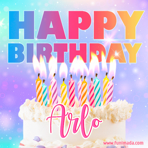 Funny Happy Birthday Arlo GIF — Download on Funimada.com
