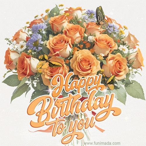 Happy Birthday Animated Gif Image with Flowers  Happy birthday wishes  photos, Happy birthday wishes images, Birthday wishes gif