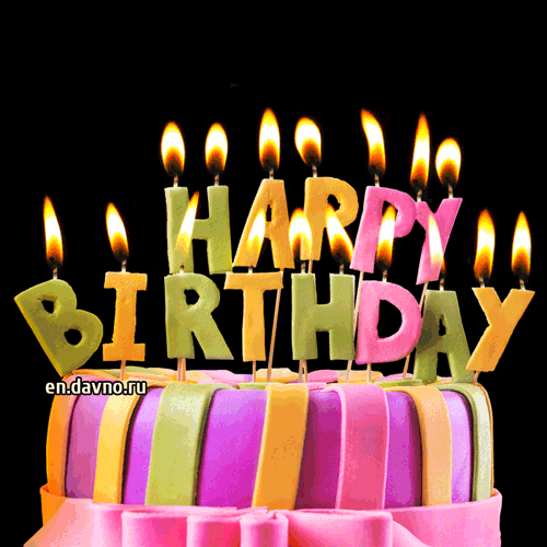 Happy Birthday Cake with Candles - animated GIF | Funimada.com