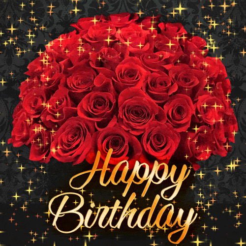 Beautiful red roses in a box - Happy Birthday Card