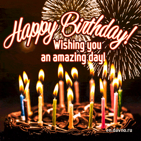 Happy Birthday Cake with Candles and Fireworks: [New] Animated GIF - Downlo...