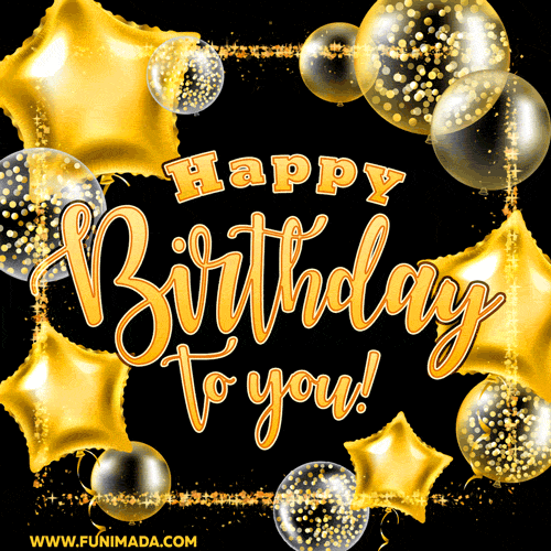 Birthday to You! Gold Glitter Frame and Beautiful — Download on
