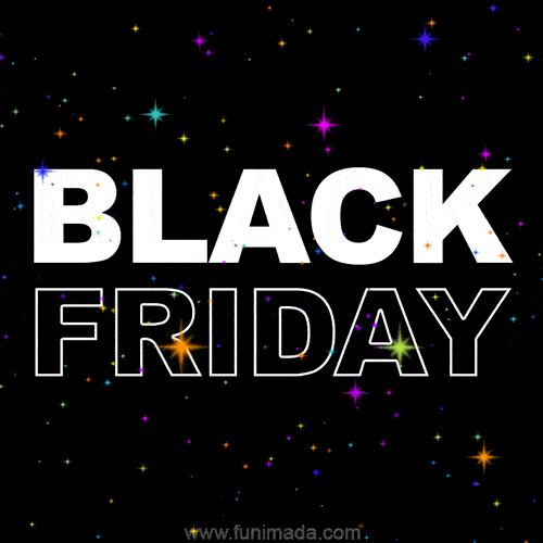 Black Friday animation. Black and white text on the starry sky background.  - Download on 