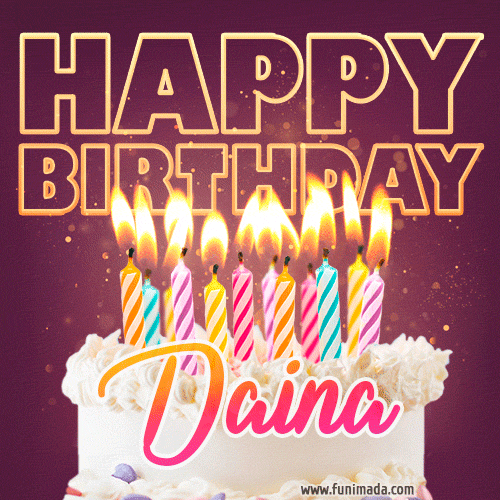 Happy Birthday Daina GIFs - Download original images on Funimada.com