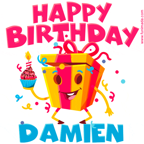 Funny Happy Birthday Damien Gif Download On Funimada Com