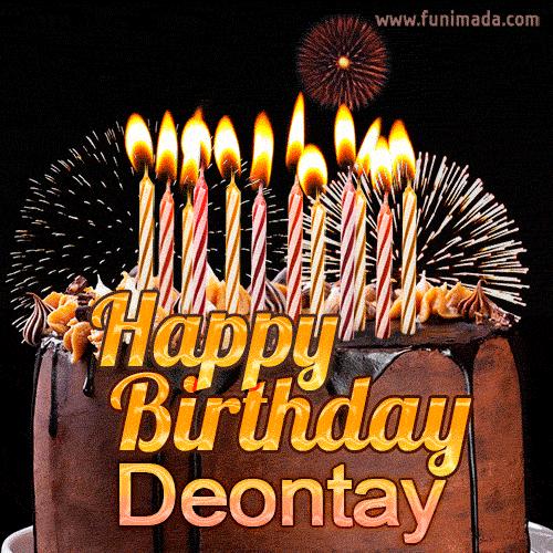 Chocolate Happy Birthday Cake for Deontay (GIF) | Funimada.com