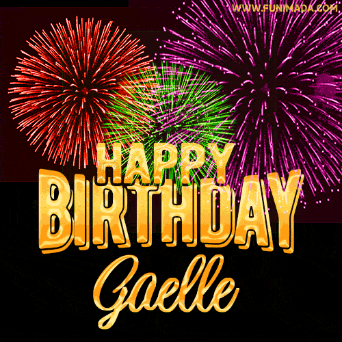 Wishing You A Happy Birthday Gaelle Best Fireworks Gif Animated Greeting Card Download On Funimada Com