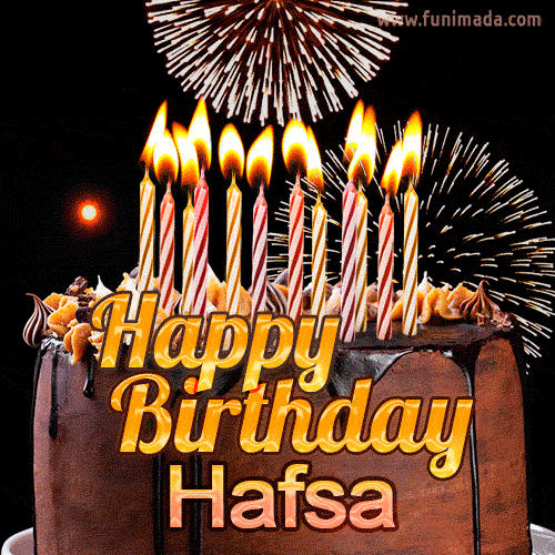Chocolate Happy Birthday Cake For Hafsa Gif Download On Funimada Com