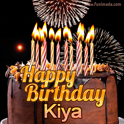 Chocolate Happy Birthday Cake For Kiya Gif Download On Funimada Com