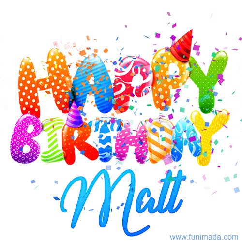 Happy Birthday Matt transparent background PNG clipart