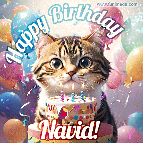 New Bursting with Colors Happy Birthday Navi GIF and Video with Music —  Download on Funimada.com