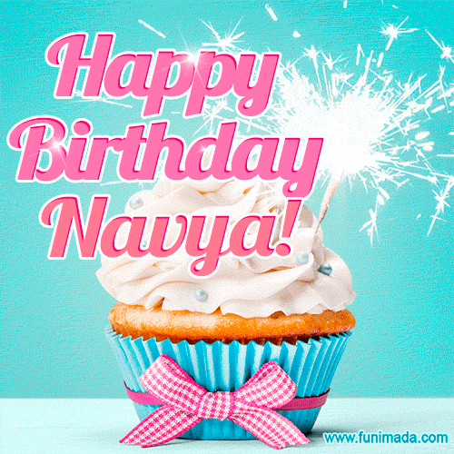 Chocolate Happy Birthday Cake for Navya (GIF) — Download on Funimada.com
