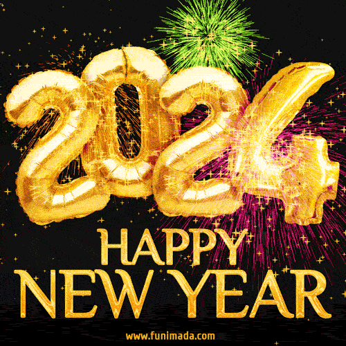 Happy New Year 2024 GIF Images | Funimada.com