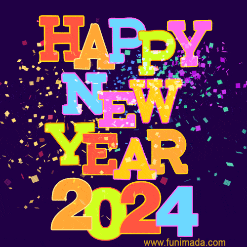 2024 New Year's Eve Confetti Animated GIF Image