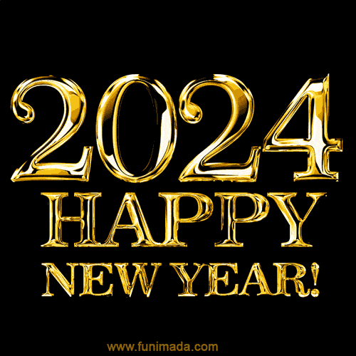 Best Golden Happy New 2024  Year GIF animation