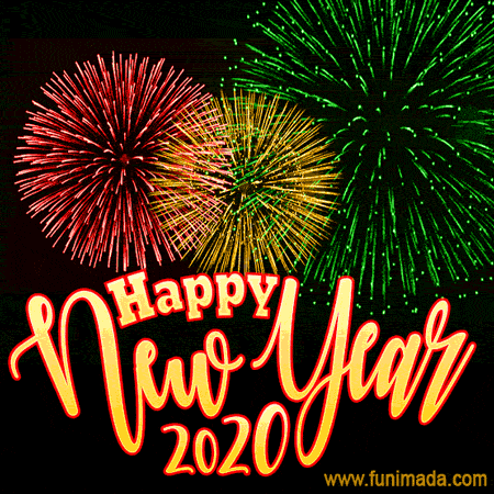 happy new year fireworks animation