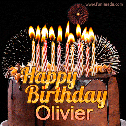 Chocolate Happy Birthday Cake For Olivier Gif Download On Funimada Com