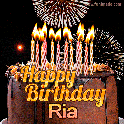 Chocolate Happy Birthday Cake For Ria