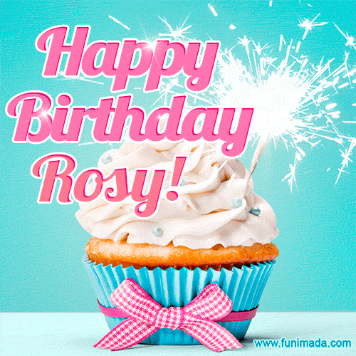 Happy Birthday Rosy! Elegang Sparkling Cupcake GIF Image. — Download on  
