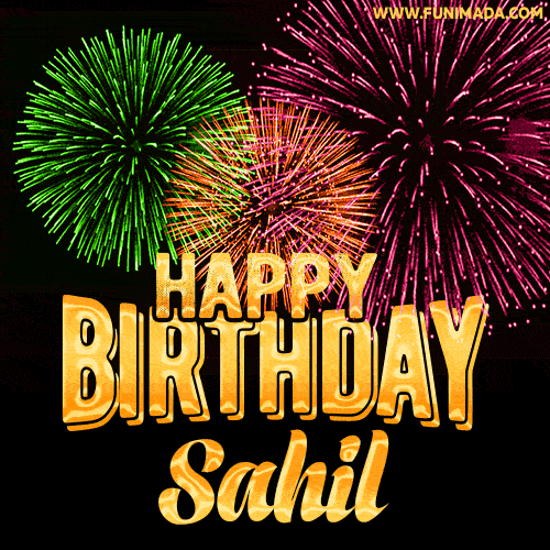 Happy Birthday Sahil Candle Fire - Greet Name