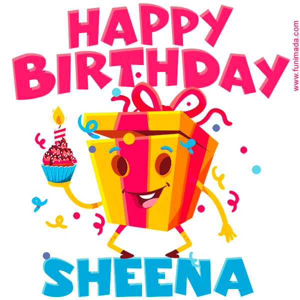  Womens Happy Birthday Sheena First Name Girls Colorful