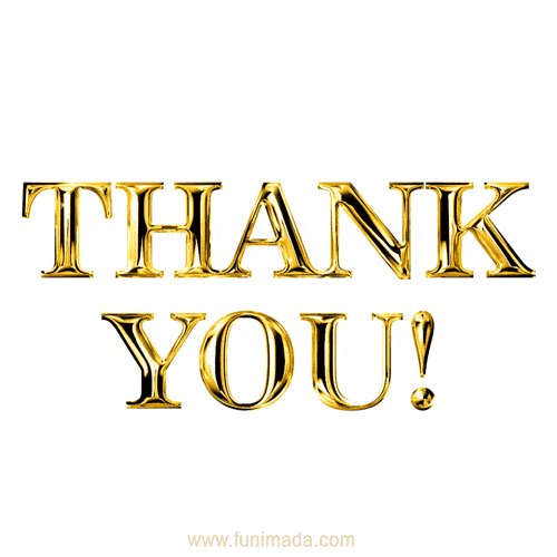 Thank You, Golden Text on white background | Funimada.com