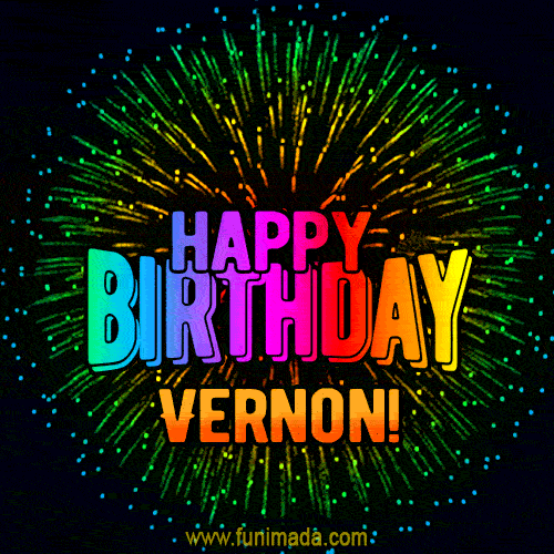 New Bursting with Colors Happy Birthday Vernon GIF and Video with Music