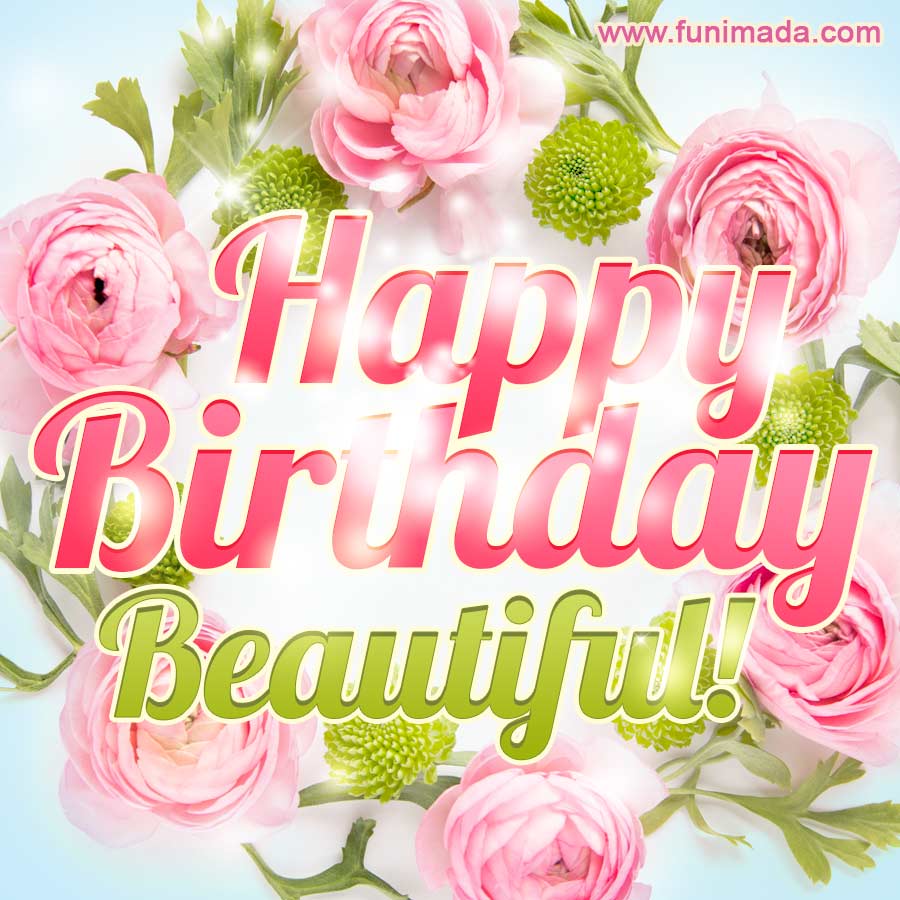 Happy Birthday Beautiful - Lovely Roses with sparkle effect video ...