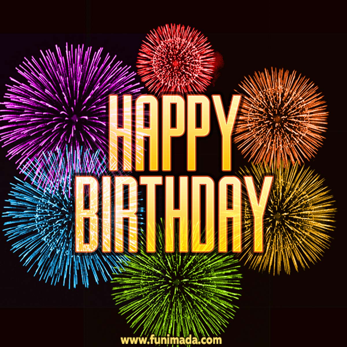 New] Happy Birthday Animated (GIF) Greeting Card - Multicolored ...