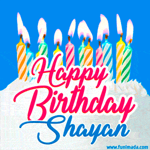New Bursting with Colors Happy Birthday Shayan GIF and Video with Music —  Download on Funimada.com