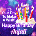 Happy Birthday Anjali Candle Big - Greet Name