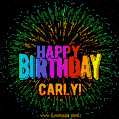Celebrate Carly's birthday with a GIF featuring chocolate cake, a lit ...